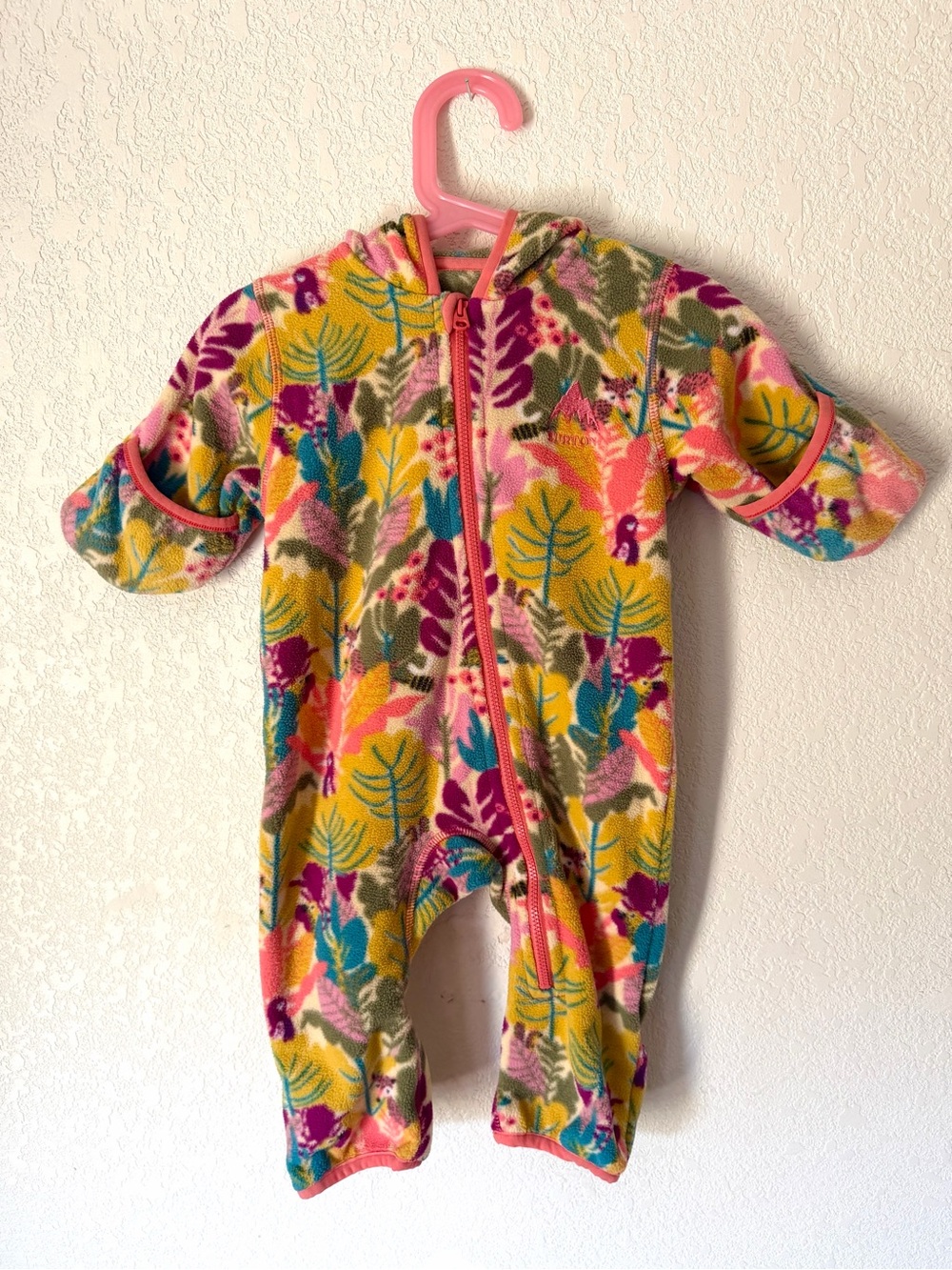 Burton Pink & Multicolor Floral Fleece One-Piece for Kids